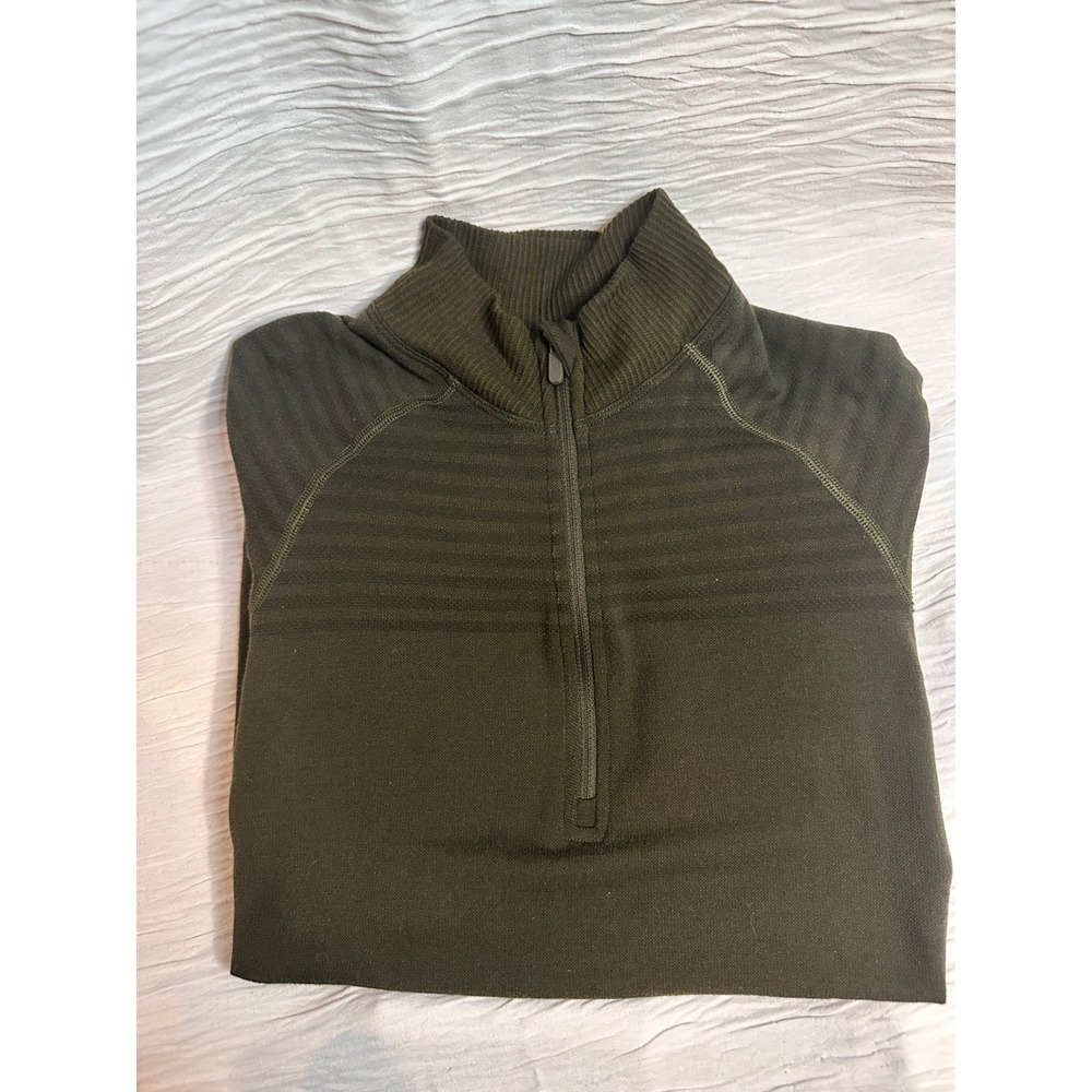 Lululemon Half Zip Pullover Wool Blend Forest Green Womens 4 - Picture 2 of 12